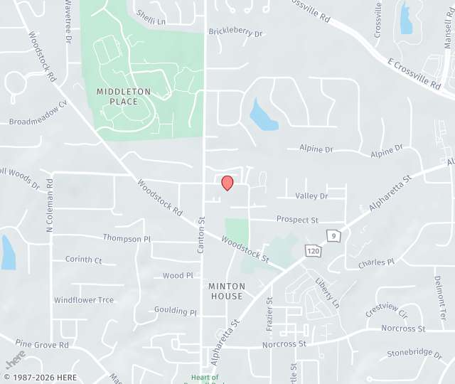 Location Map: 1275 Minhinette Drive Roswell, GA 30075