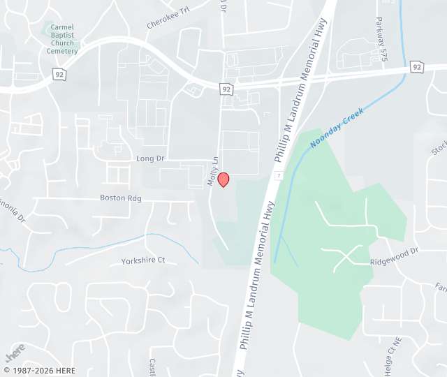 Location Map: 585 Molly Lane Woodstock, GA 30189